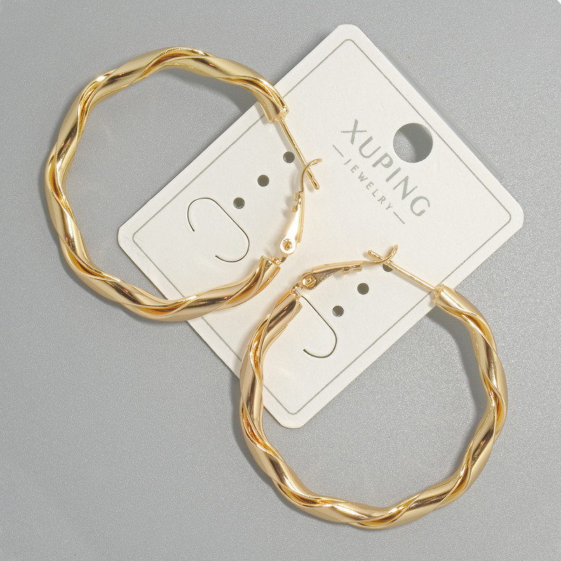 Náušnice kruhy Xuping, tloušťka 3,5 mm, průměr 39×41 mm, pozlacení 18K