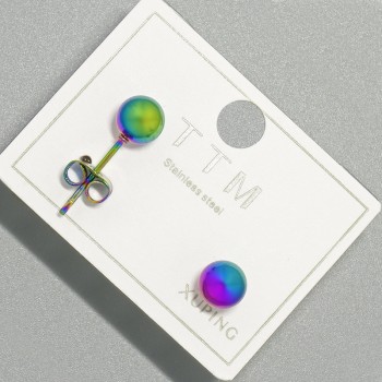 Peckové náušnice Xuping s odstínem 'benzín', průměr 6 mm+