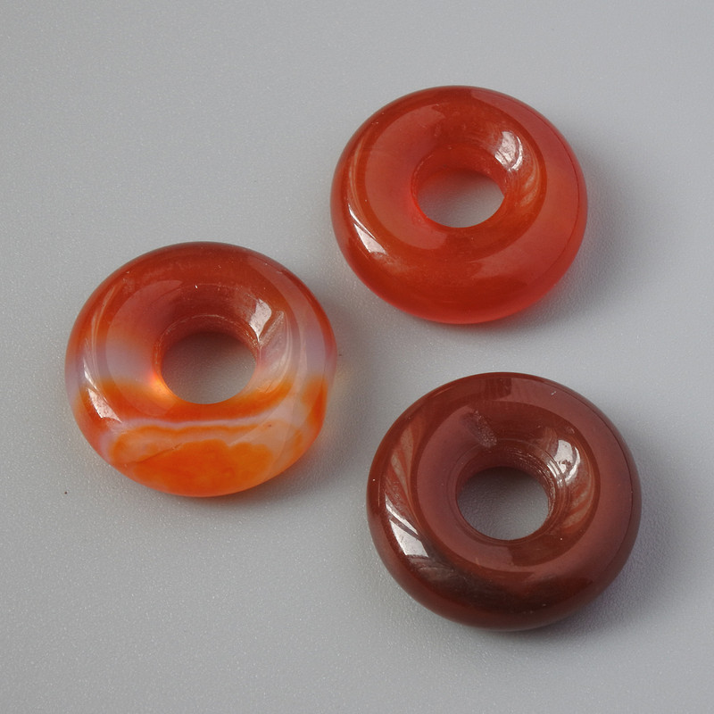 Korálka Pandora z karneolu, přírodní kámen, průměr 15×5 mm, dírka 5 mm+