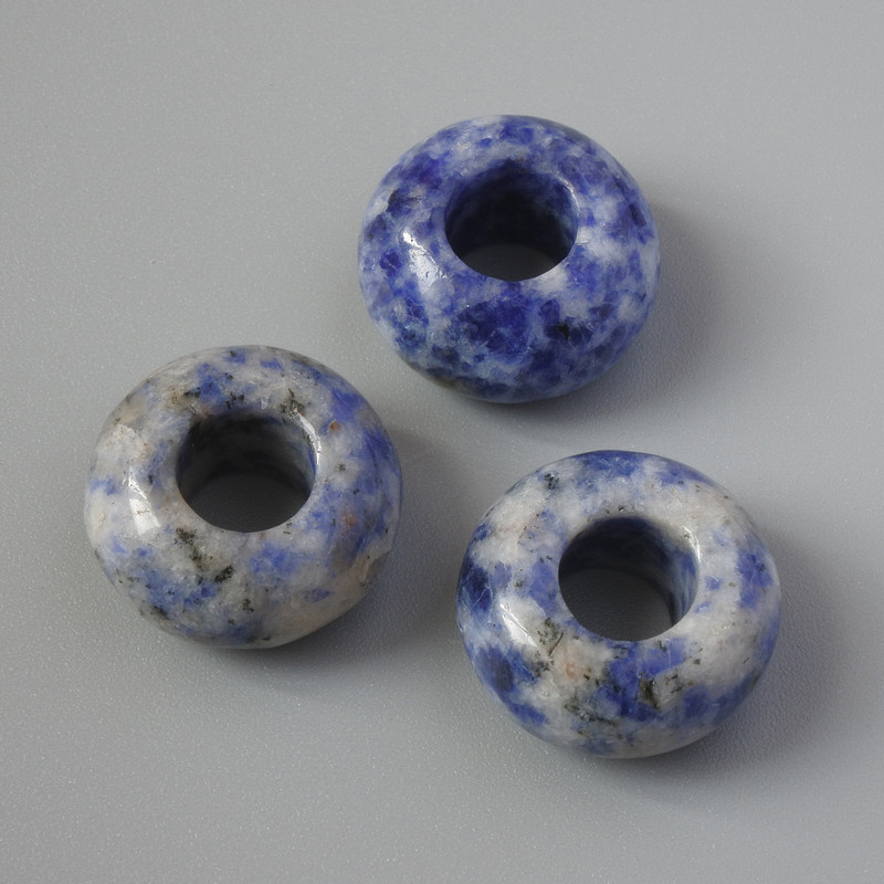 Korálek Pandora ze sodalitu, přírodní kámen, průměr 14×7 mm, otvor 5,8 mm+
