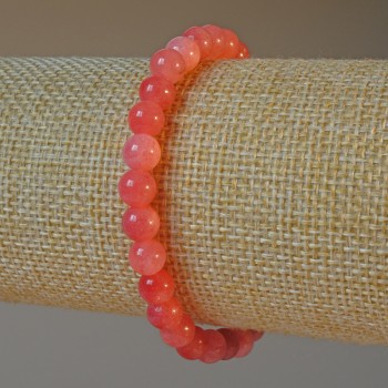 Náramek z přírodního turmalínu – hladké korálky, průměr 6,5 mm, délka 18 cm (na pružné šňůrce)