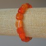 Náramek z oranžového achátu, přírodní kámen, obdélníkové korálky 9×12 mm, délka 18 cm ± (elastický)