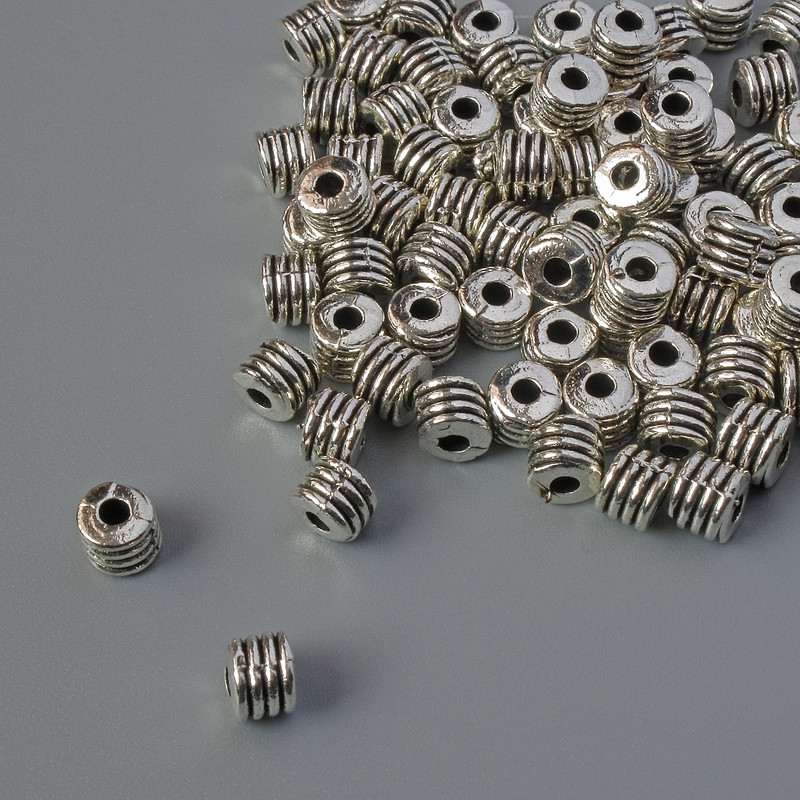 Kovové komponenty pro šperky – korálková vložka, průměr 4×3,5 mm, balení 80 ks, 20 g