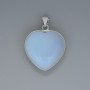 Přívěšek Srdce z měsíčního kamene, průměr 26×26 mm ±, délka 36 mm ±, ve stříbrné obrubě