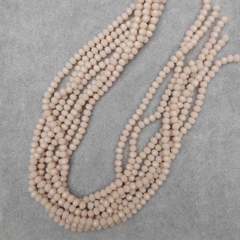 Korálky z Českého křišťálu, béžové brusované rondely, průměr 6×4,5 mm, délka 41 mm ±, na niti