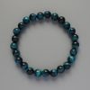 Náramek «Azurové kočičí oko» z přírodního kamene, hladké kuličky, průměr 8 mm, délka 18 cm (stahovací)