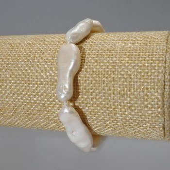 Náramek z barokních perel s odstínem benzínu, průměr 10×26 mm ±, délka 18 cm ± (elastický)