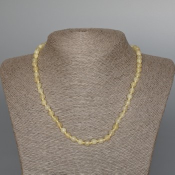 Náhrdelník z citrínu, přírodní kámen, facettované korálky, průměr 6 mm ±, délka 47 cm +