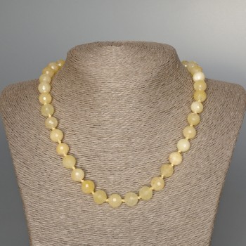 Náhrdelník z přírodního citrínu – brusované kuličky, průměr cca 10 mm, délka 48 cm