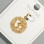 Přívěsek «Hinduistická mantra Om» Xuping se bílými štrasovými kamínky, průměr 18 mm ±, délka 26 mm ±, pozlacený 18K