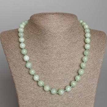 Náhrdelník z amazonitu, přírodní kámen, hladká kulička, průměr 10,5 mm, délka 49 cm