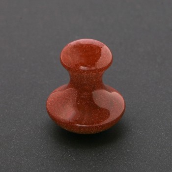 Masážní kámen z aventurínu (syntetický) Zlatý písek 35×40 mm