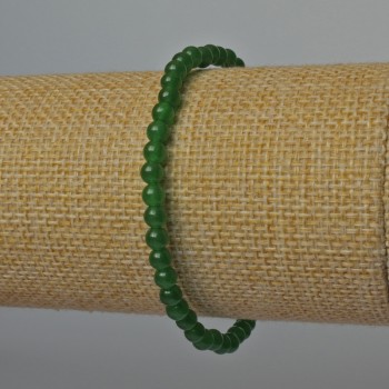 Náramek z chrysoprazu, přírodní kámen, hladká korálka, průměr 4 mm, délka 18 cm, elastický
