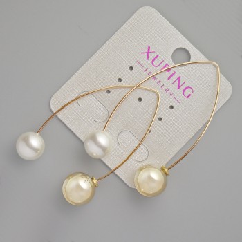 Náušnice Xuping s perlami Mallorca, průměr 10 mm, 12 mm+-, délka 53 mm+-, pozlacení 18K