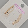 Náušnice Xuping „Srdce“ se bílými kamínky, průměr 22×4 mm ± bez zapínání, pozlacené 18K