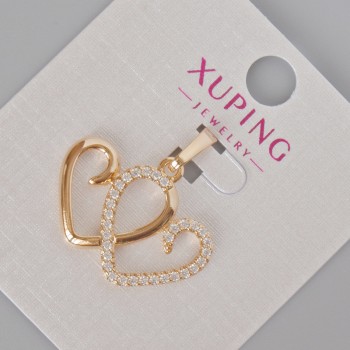 Přívěsek Xuping „Srdce“ s bílými štrasami, průměr 24×24 mm ± pozlacení 18K