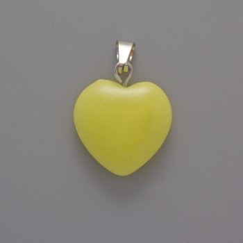 Přívěsek Srdce z citrínu (syntetický), průměr 16×16×5 mm, délka 23 mm ±