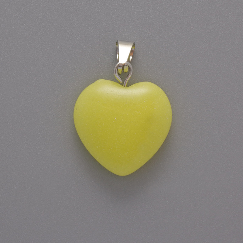 Přívěsek Srdce z citrínu (syntetický), průměr 16×16×5 mm, délka 23 mm ±