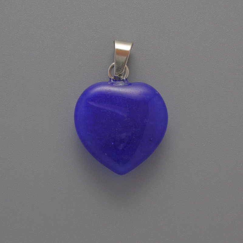 Přívěšek srdce z apatitu, průměr 15×15×6 mm, délka 23 mm ±