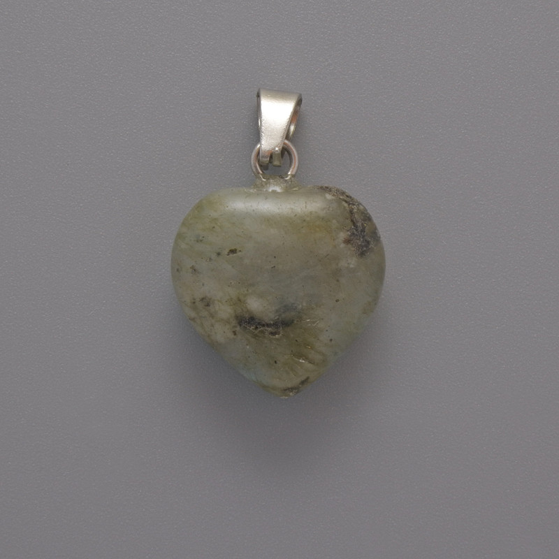 Přívěsek Srdce z labradoritu, rozměry 15×15×6 mm, délka 23 mm