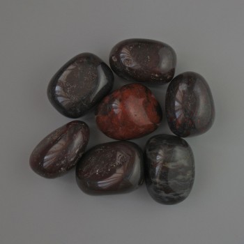 Suvenýrový přírodní kámen Červený jaspis, fasetovaný korálek, průměr 21×18 mm (+-), balení 100 g