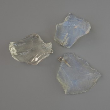 Přívěšek z neopracovaného měsíčního kamene, průměr 30×21 až 38×32 mm, mix velikostí