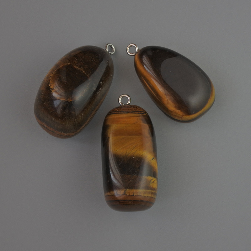 Přívěšek z tygřího oka, přírodní kámen, 35×17 mm+