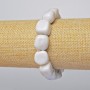 Náramek z chalcedonu, fasetované korálky, průměr 12×14 mm, délka 18 cm (elastický)
