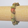 Náramek z jaspisu heliotropu, broušené korálky, rozměry 14×17 mm ±, délka 18 cm ± (elastický)