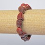 Náramek z červeného jaspisu, fazetované korálky, průměr 12×14 mm, délka 18 cm (elastický)