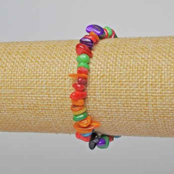 Náramek z perleti – směs odstínů, průměr 7×4 mm, délka 18 cm, elastický