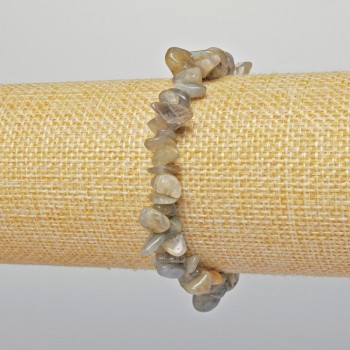 Náramek z labradoritu, drobné kamínky, průměr 7×4 mm, délka 18 cm, na elastické šňůře