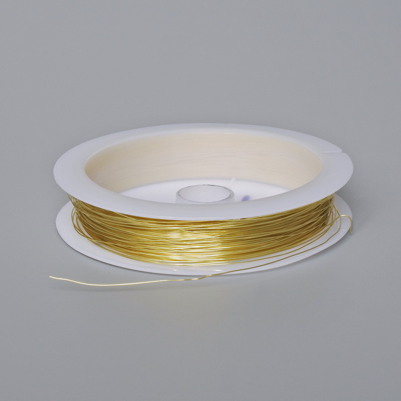 Drát pro šperky citronové barvy, průměr 0,3 mm, délka 18 m, na cívce