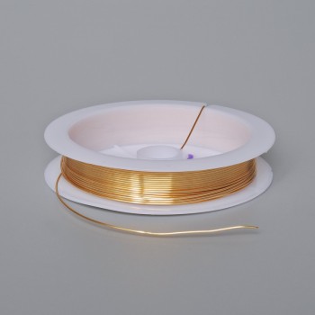 Zlatý drát na šperky, zlatistá barva, průměr 0,6 mm, délka 4,5 m