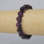 Náramek fialového kočičího oka, přírodní kámen, hladké korálky, průměr 10,5 mm, délka 18 cm, elastický
