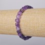 Náramek z ametystu, přírodního kamene, broušené kubické korálky, průměr cca 7 mm, délka 18 cm ± (na gumičce)
