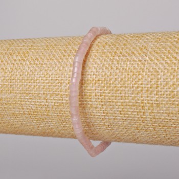 Náramek z růžového křemene, přírodní kámen, facetovaný, průměr 4×2 mm, délka cca 18 cm (elastický)