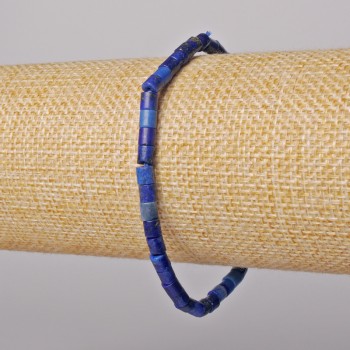 Náramek z lazuritu – přírodní kámen, broušené korálky 4×4 mm, délka 18 cm, elastické provedení