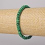 Náramek z malachitu — hladké rondely, lisované, průměr 6×2 mm, délka 18 cm, elastický