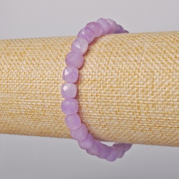 Náramek levandulový ametyst, přírodní kámen, kubické broušené korálky, průměr cca 6 mm, délka cca 18 cm (elastický)