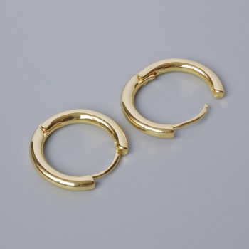 Háčky Congo na náušnice, zlaté barvy kovu, 18×19 mm, tloušťka 5×3 mm, pár