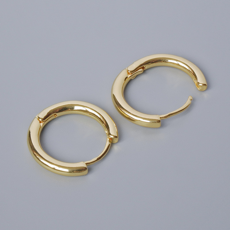 Háčky Congo na náušnice, zlaté barvy kovu, 18×19 mm, tloušťka 5×3 mm, pár