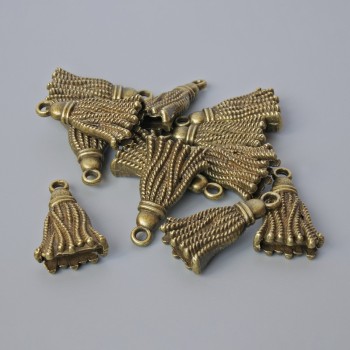 Přívěšek «Štětec», bronzová barva kovu, průměr 20, 5×12 mm, průměr díry 1,7 mm, balení 20 g ±, 13 ks ±