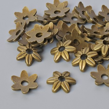 Koncovka pro bižuterii, průměr 9×2 mm, otvor 2,5 mm, balení 30 ks ± bronzová barva kovu