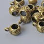 Bronzový držák poutky na šperky, rozměr 6,5×8 mm, otvor 1,6 mm, šířka 4,5 mm, délka 11 mm, balení 15 ks, bronzová barva kovu