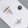 Сережки "Зірка та Місяць" Xuping з білими стразами, діаметр 12х9, 5мм, довжина 18мм+- без замочка, родій