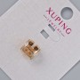 Korálek Xuping se bílými štrasovými kamínky, rozměr 8,5×8,5 mm, díra 4,7 mm, pozlacení 18K