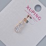 Přívěsek Xuping s bílými krystaly, průměr 15×6 mm, délka 20 mm, pozlacení 18K