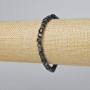 Náramek z sokolího oka, přírodní kámen, brusovaný kubík, průměr 5 mm ±, délka 18 cm (elastický)