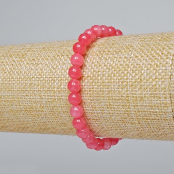 Náramek z turmalínu (umělý) – hladké korálky, průměr 6 mm ±, délka 18 cm ± (elastický)